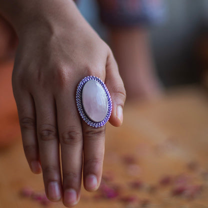 Rose Quartz Crystal Ring | Love & Self Love