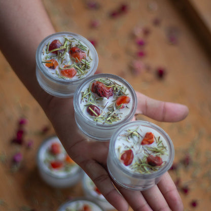 Orange Carnelian + Rosemary Soy Wax Tealight Candle | Set of 8