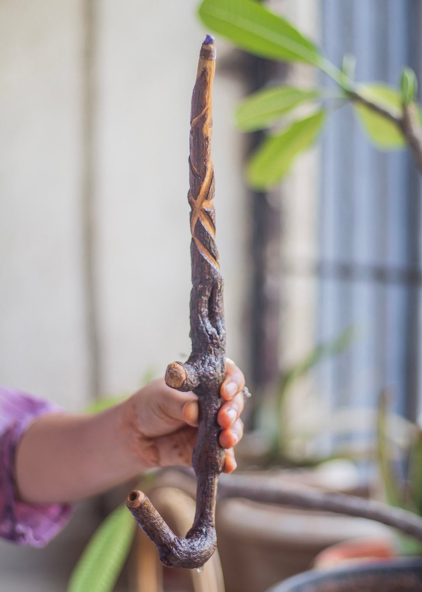 Wild Rose wood Wand - Handmade