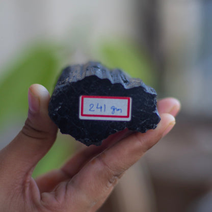 Raw Black Tourmaline with Polished Point - 241 Gm | Stone of Protection