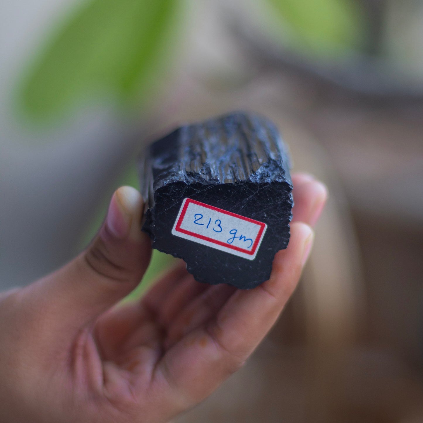 Raw Black Tourmaline with Polished Point - 213 Gm | Stone of Protection