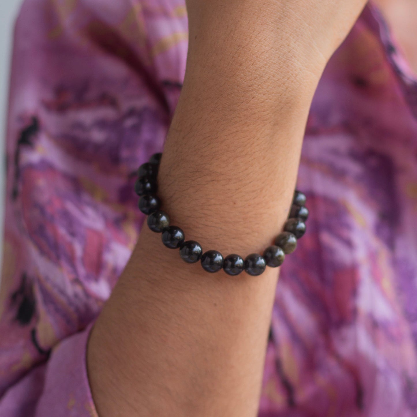 Black Tourmaline 8mm Bead Bracelet | Stone of Protection