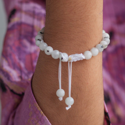 Rainbow Moonstone Bead Thread Bracelet | Cultivates Compassion & empathy