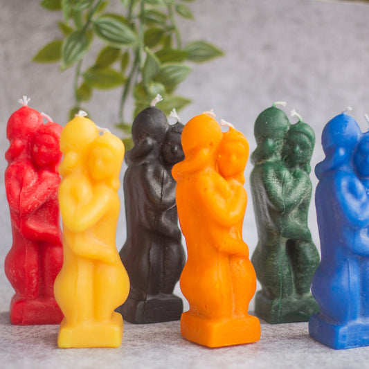 Beeswax Hugging Couple Figurine Candles | RItuals | Wicca