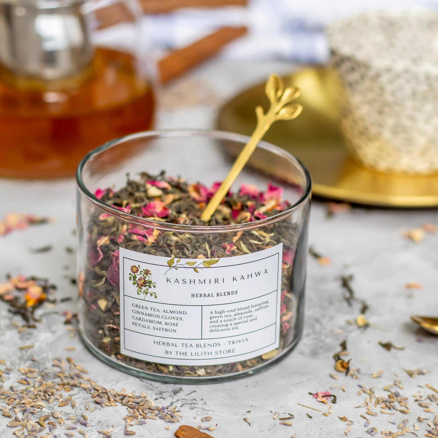 Kashmiri Kahwa Herbal Flavoured Herbal Tea blend - 100 Gm | Love, Compassion & emotional Healing