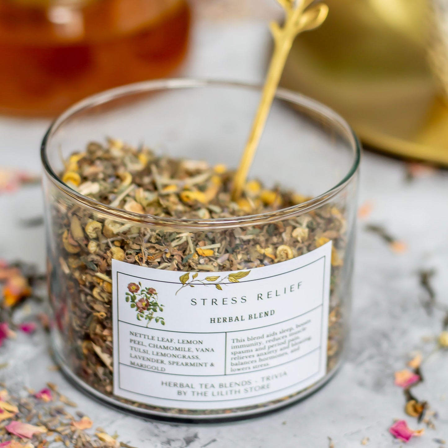 Stress Relief Herbal Tea Blend - 100 Gm | Clarity, Relaxation & Spiritual Connection