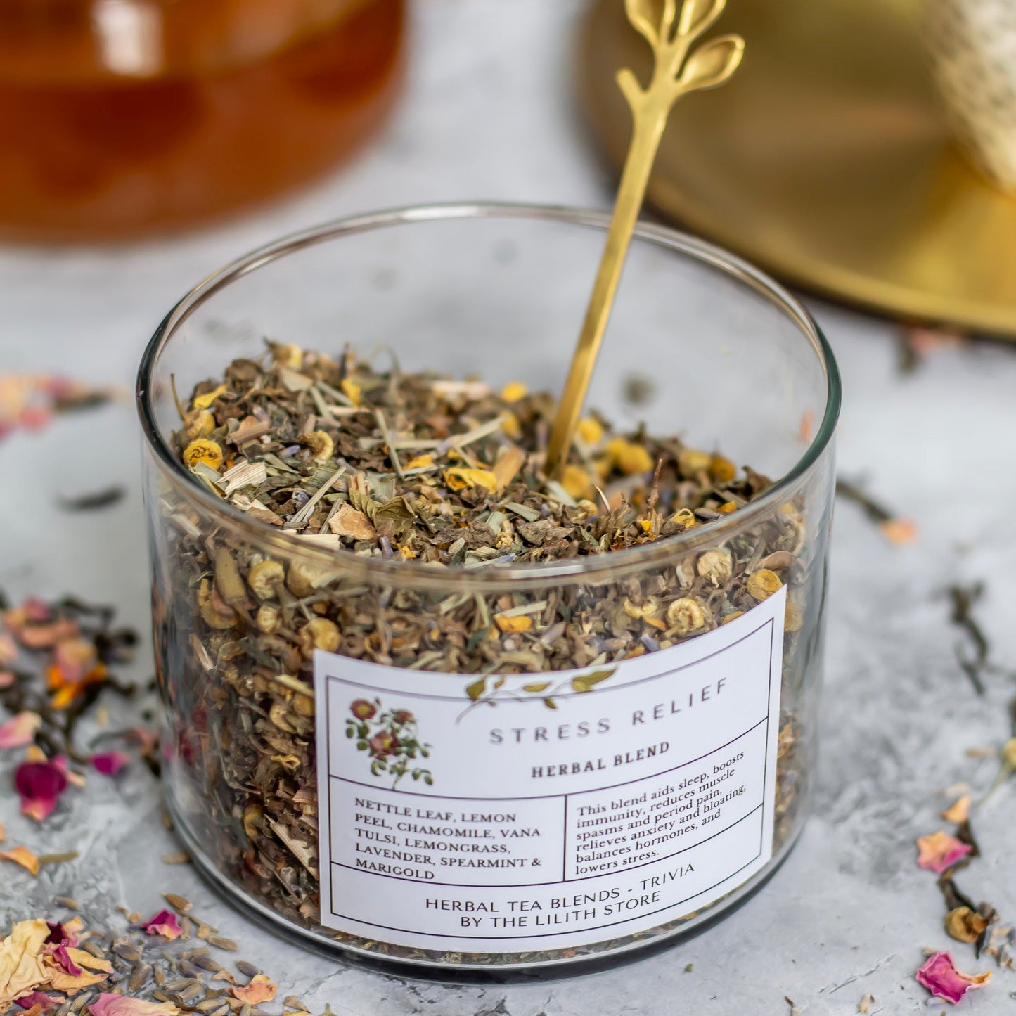 Stress Relief Herbal Tea Blend - 100 Gm | Clarity, Relaxation & Spiritual Connection