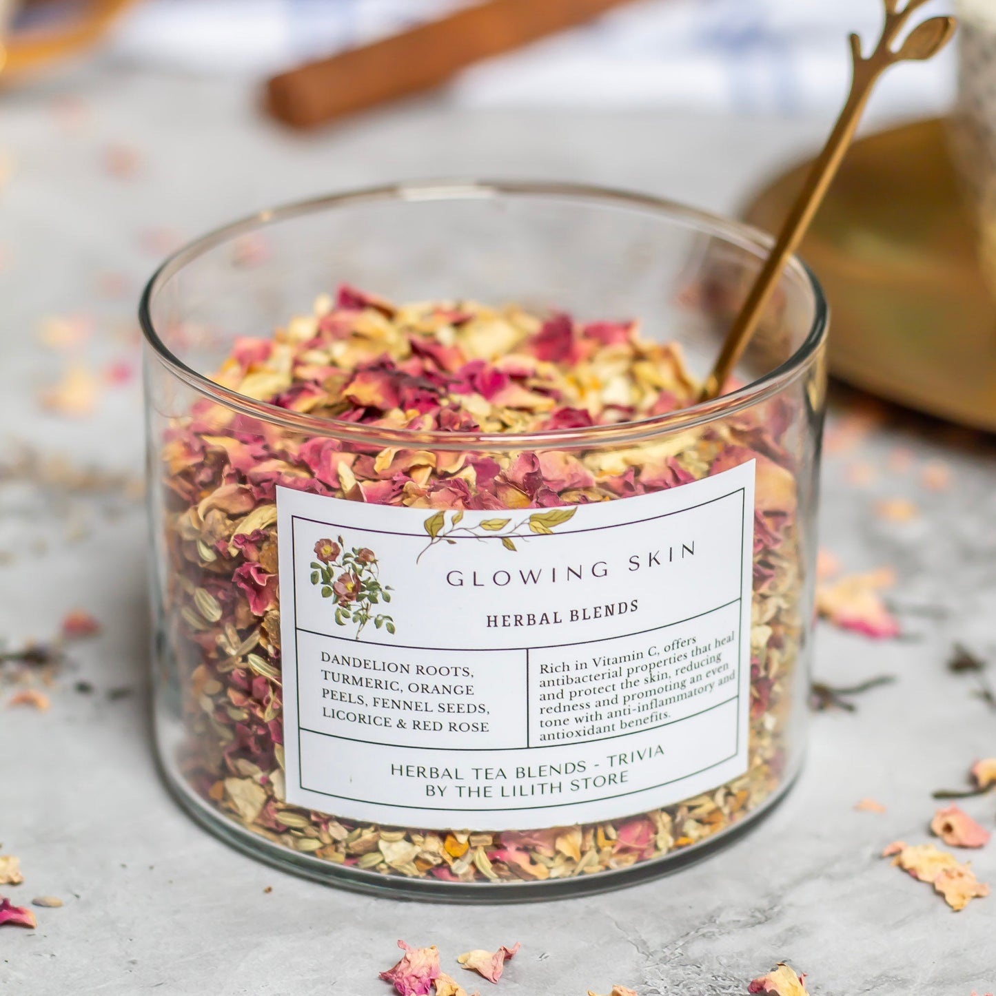 Glowing Skin Herbal Tea Blends - 100 Gm | Joy & Positivity