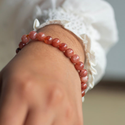 Sunstone Bead Bracelet - 6mm |  Stone of Stability & Personal Strength