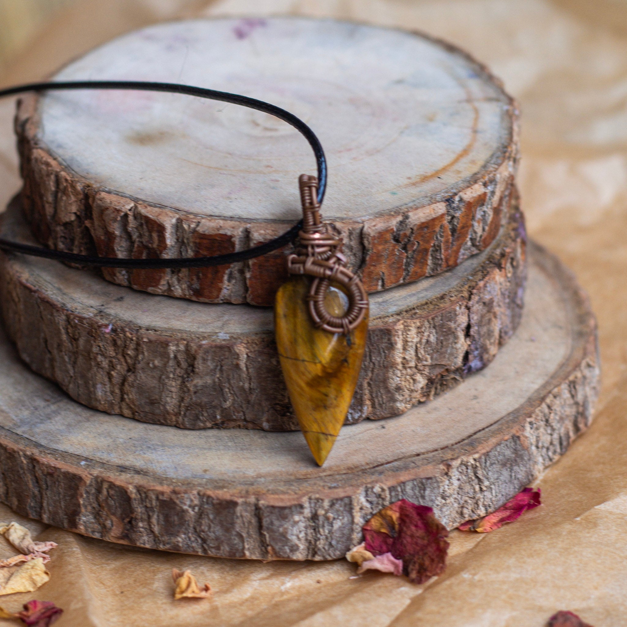 Tiger’s Eye high quality Copper Wire Pendant