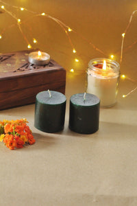 Lilith Small Green Pillar Candle - 2 Inch Pack of 2
