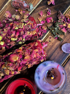 Red Candle loaded with Herbs & Flower for Love Spells - Set of 2