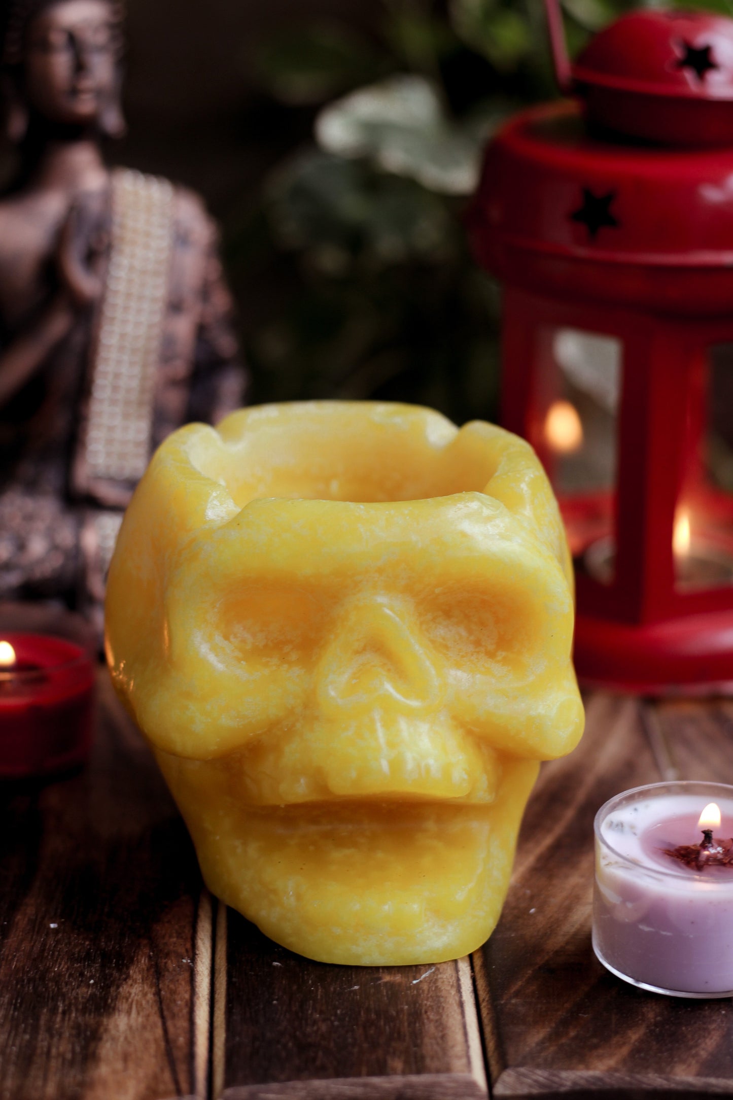 Yellow Skull Candle