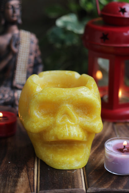 Yellow Skull Candle