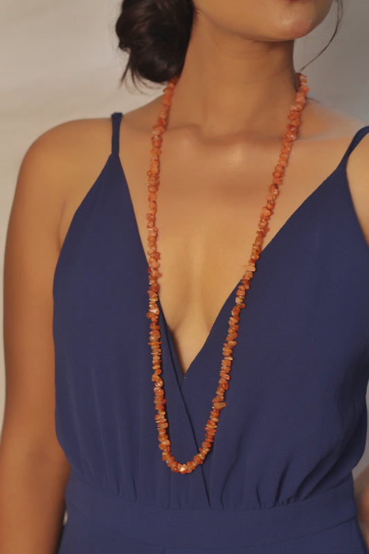 Orange Carnelian Chips String (Mala) - 1 Piece