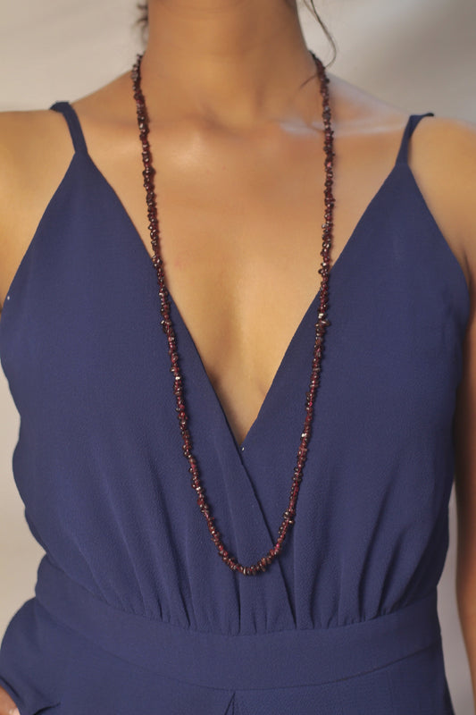 Garnet Crystal Chips String (Mala) - 1 Piece