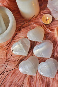 Selenite Heart | Stone for Spiritual work & Cleansing - 1 Piece