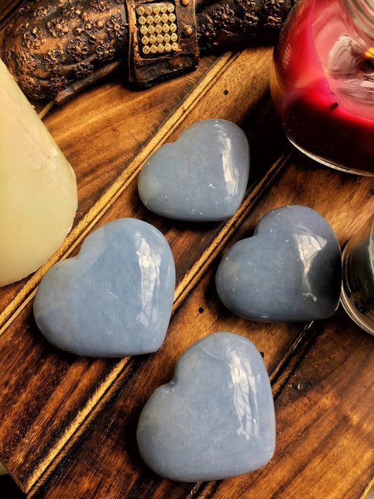Angelite Heart - Stone to Connect with Spirit Guides