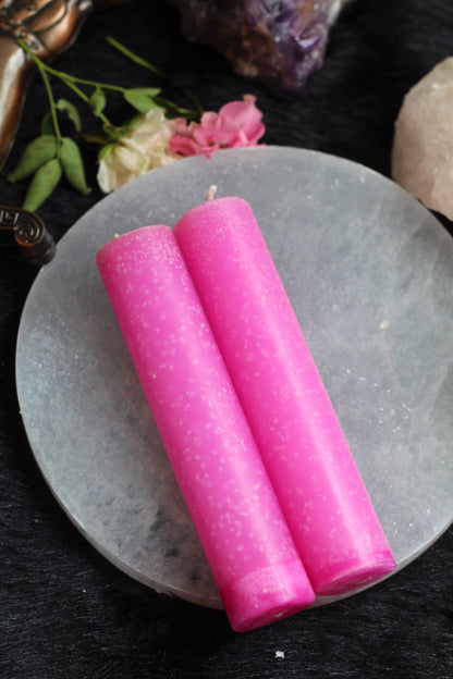 Pink Thick Candle - Set of 2 | 5 | 10