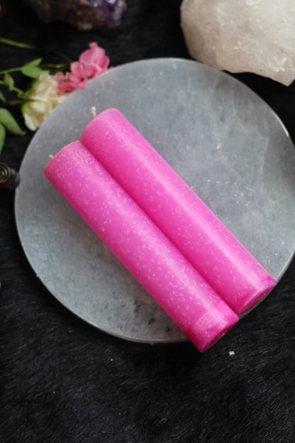 Pink Thick Candle - Set of 2 | 5 | 10