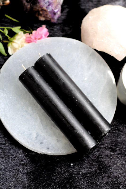 Black Thick Candle - Set of 2 | 5 | 10
