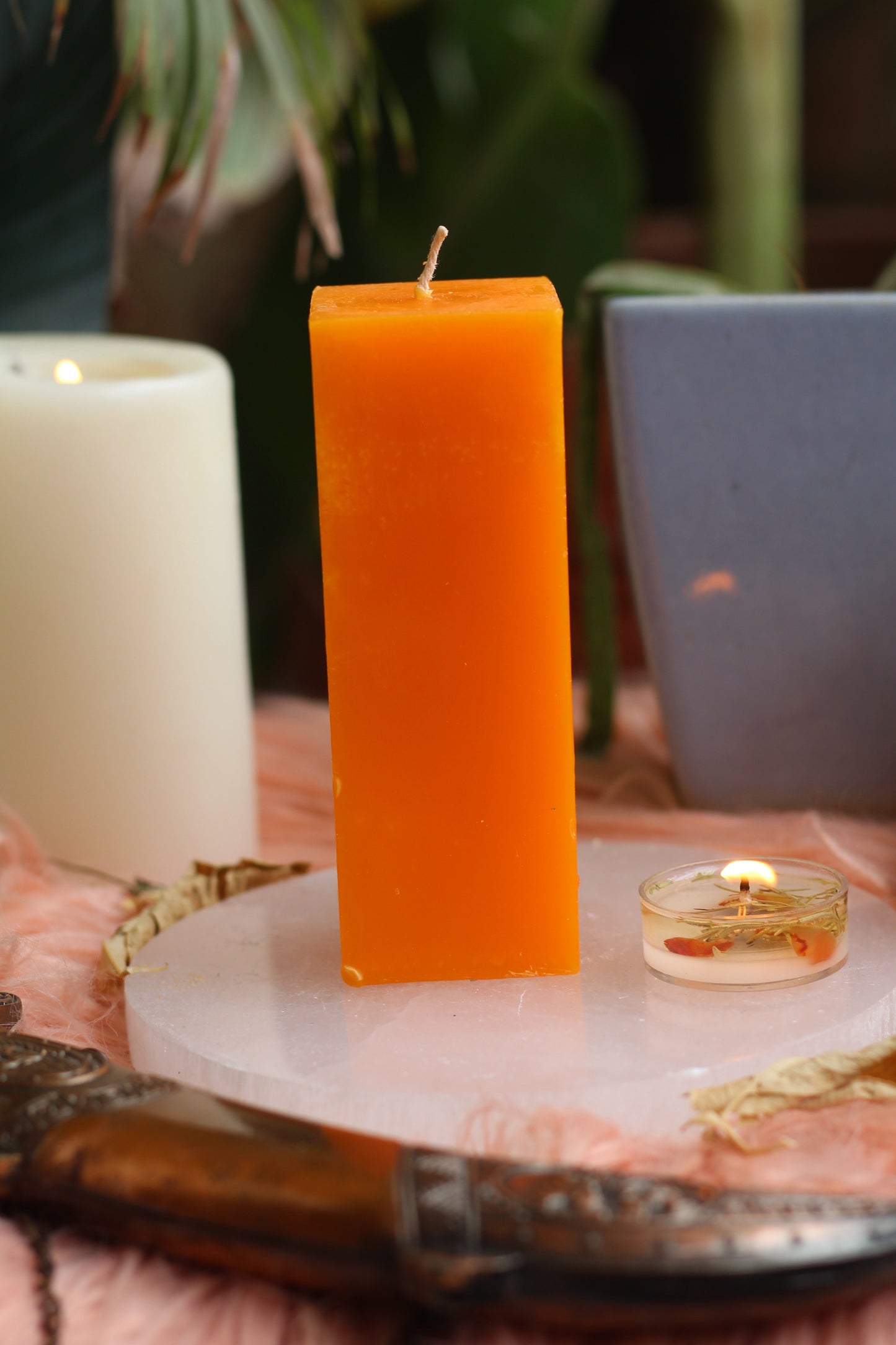 Orange Pillar Candle | Candle for spellwork