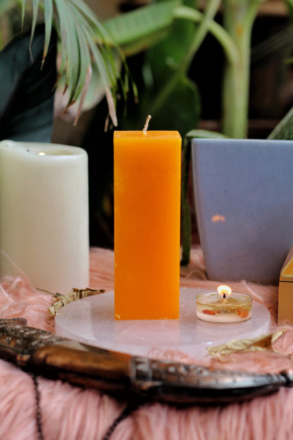 Orange Pillar Candle | Candle for spellwork