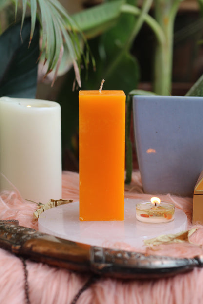 Orange Pillar Candle | Candle for spellwork