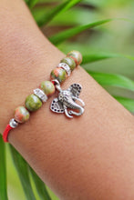 Load image into Gallery viewer, Unakite Rakhi with Ganesh Head Charm

