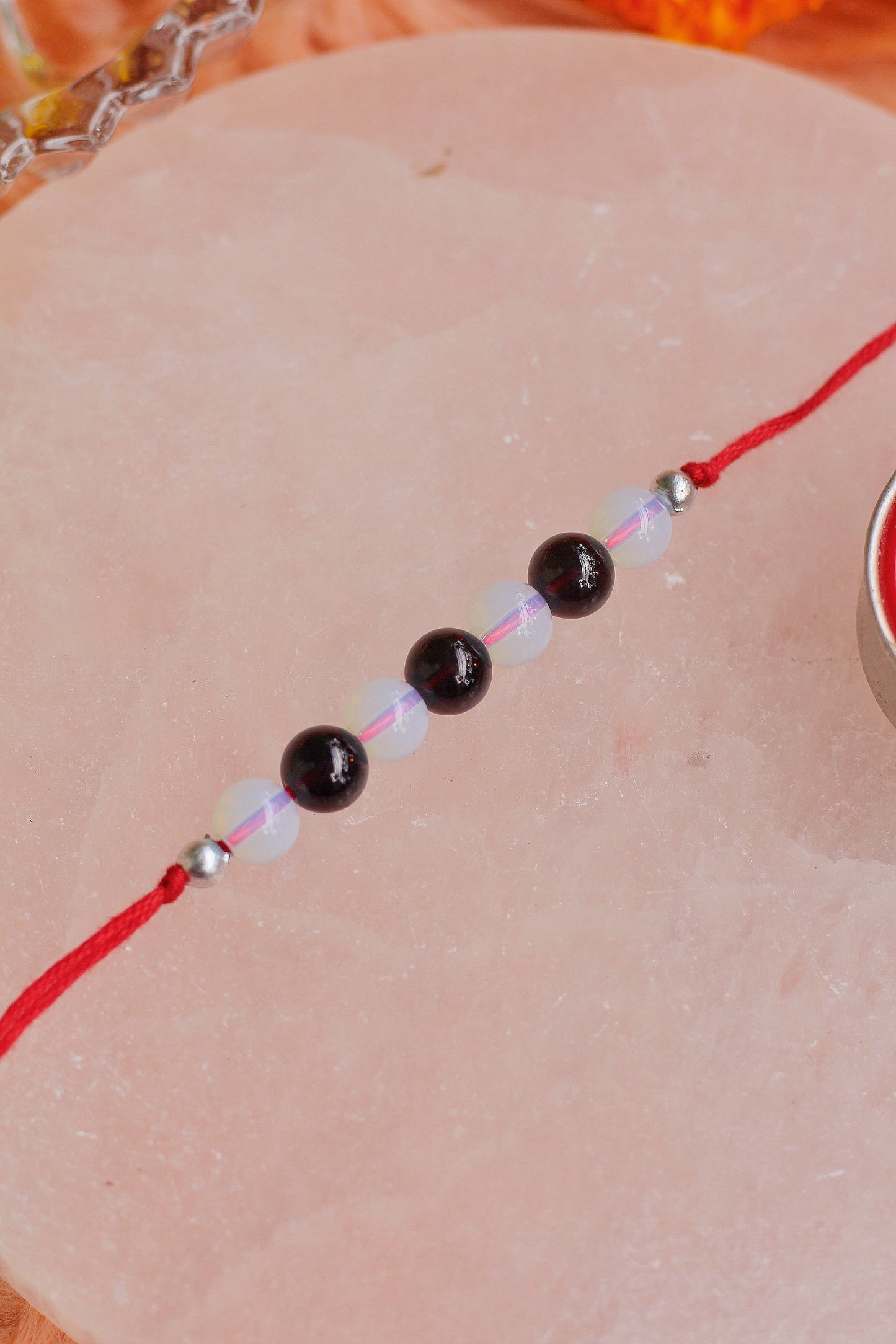 Clear quartz and Hematite Rakhi