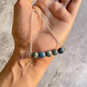 Blue apatite Bead Necklace
