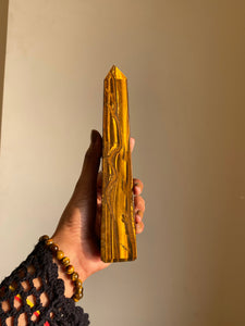 Tiger Eye Four Facet Large Size Tower - 400 Gm