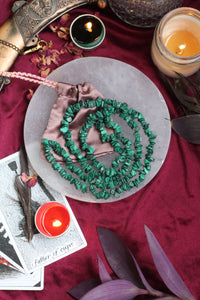 Malachite Crystal Chips String (Mala) - Stone of Protection & Encouragement