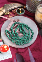 Load image into Gallery viewer, Malachite Crystal Chips String (Mala) - Stone of Protection &amp; Encouragement
