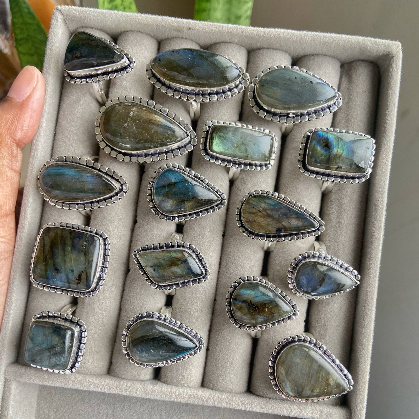 Labradorite Oxidised Statement Ring | Psychic abilities & Intuition