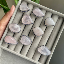 Load image into Gallery viewer, Rose Quartz Oxidised Statement Ring | Stone of love &amp; Self Love
