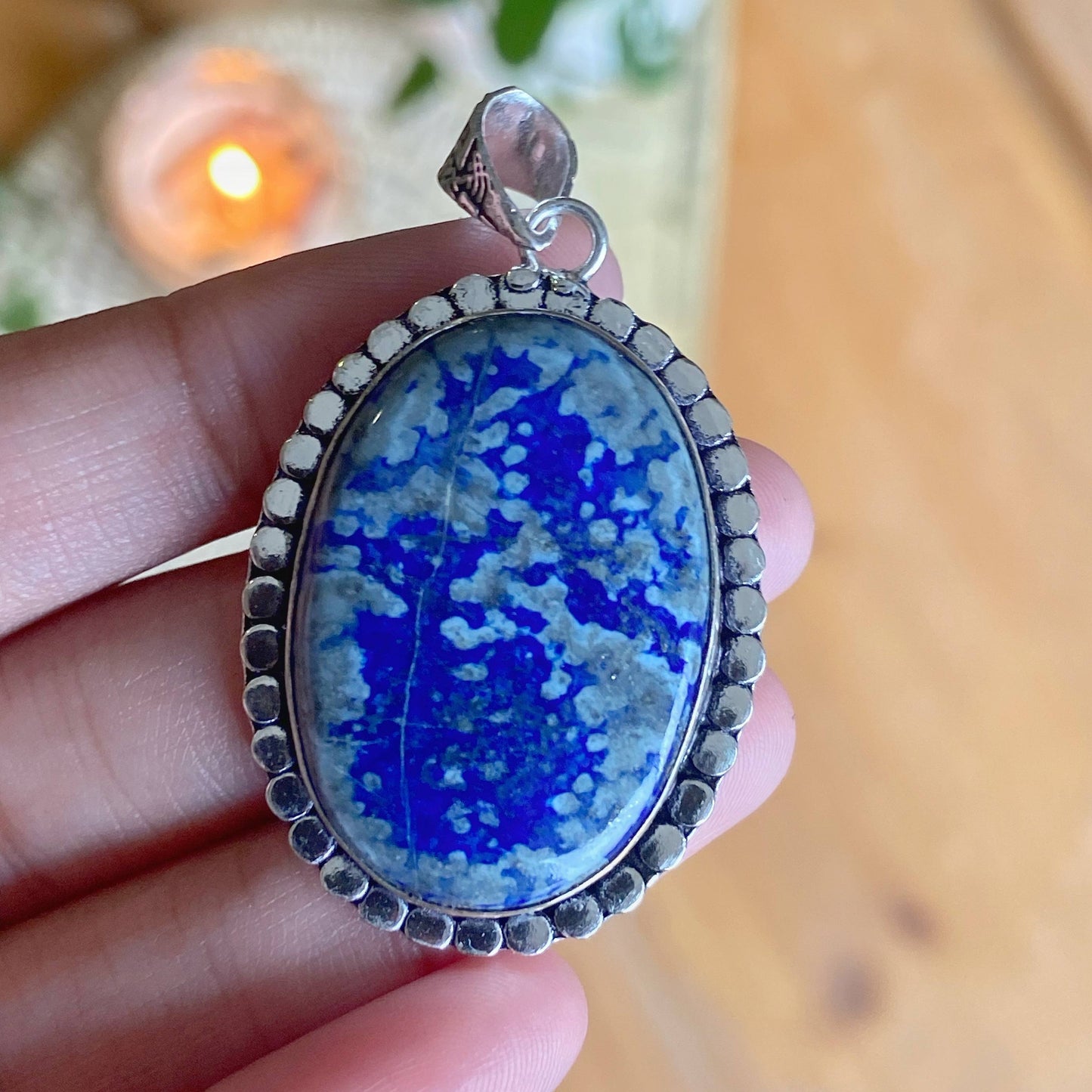 Lapis Lazuli Oxidised Pendant | Mental Peace and Communication