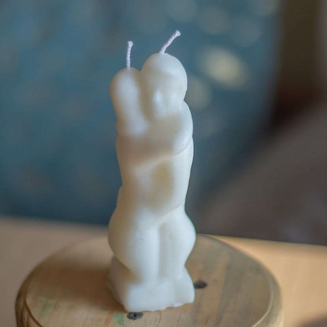 White Couple Candle