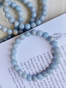 Angelite Bead Bracelet -- Stone to Connect with Spirit Guides