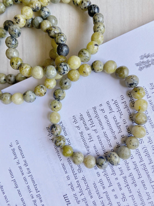 Serpentine Bead Bracelet | Wisdom, Past Life memories, Intuition