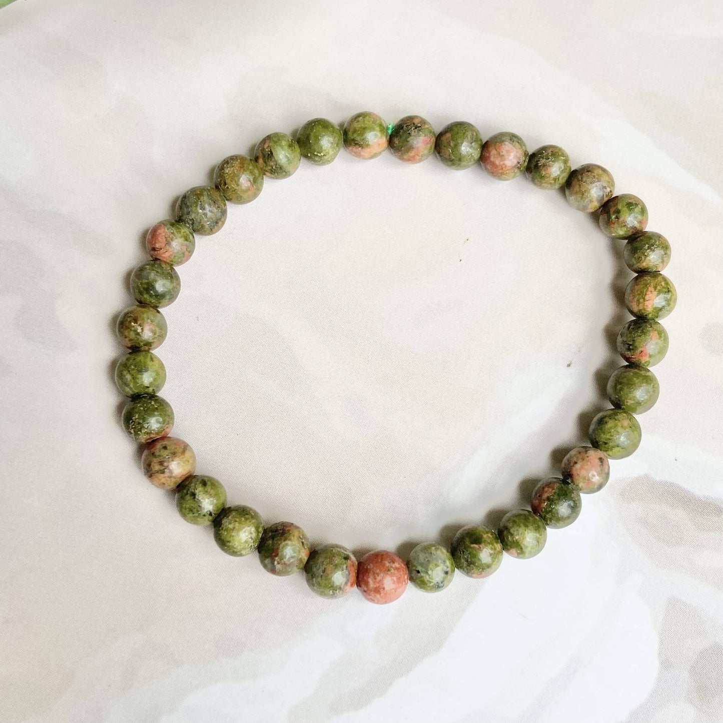 Unakite Bead Bracelet - 6mm | Stone for activating Third Eye Chakra