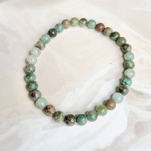Chryscolla Bead Bracelet - 6mm | Throat Chakra, Expression , Public Speaking