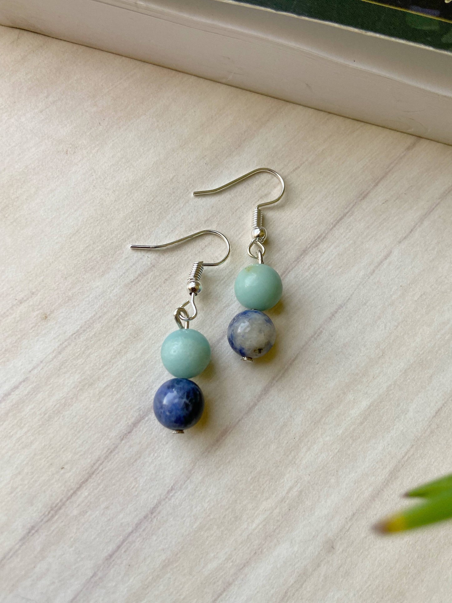 Turquoise + Sodalite Earring | Protection & Intution