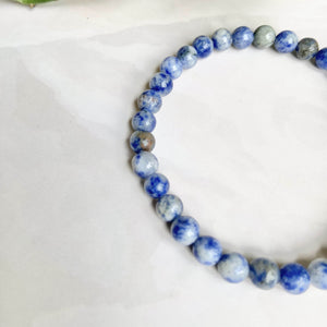 Sodalite bead bracelet - 6mm | Sodalite Heart - Stone for Emotional Balance