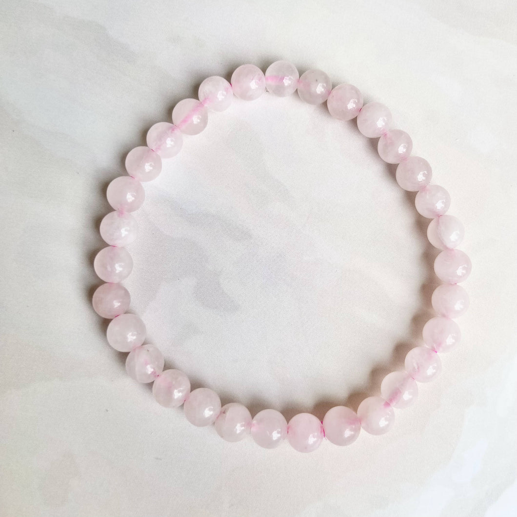 Rose Quartz Bead Bracelet - 6mm | Stone of Love & Self Love