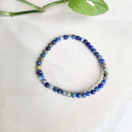 Lapis Lazuli Bead Bracelet - 4mm | Expression & Communication