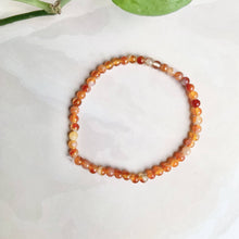 Load image into Gallery viewer, Orange Carnelian Bead Bracelet - 4mm | Opportunities &amp; Courage
