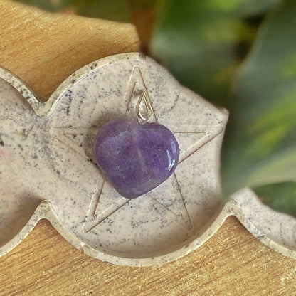 Lepidolite Heart Pendant