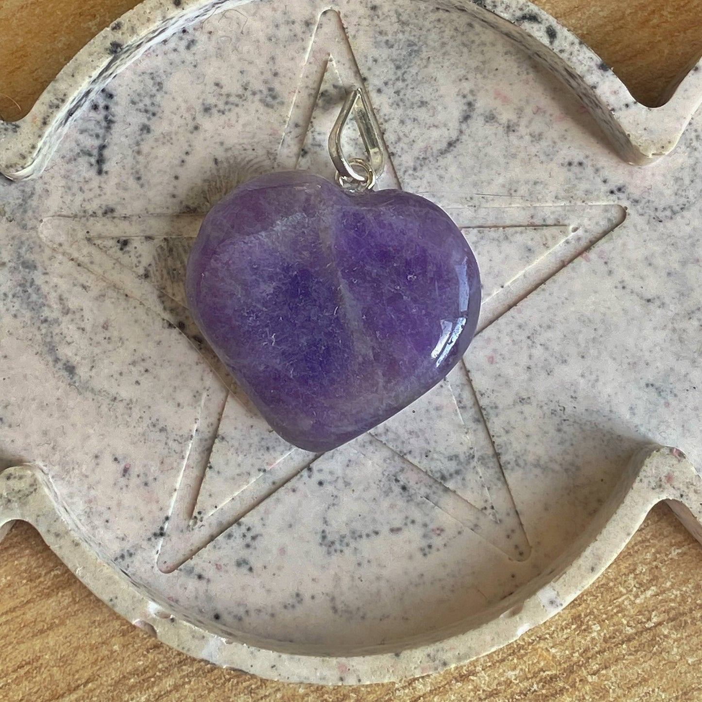 Lepidolite Heart Pendant