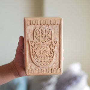 Hamsa Carved wooden Box